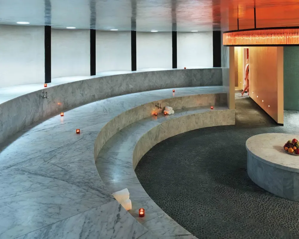The Standard Spa's curved marble hammam